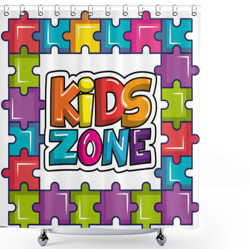 Personality  Kids Zone Poster Icon Shower Curtains