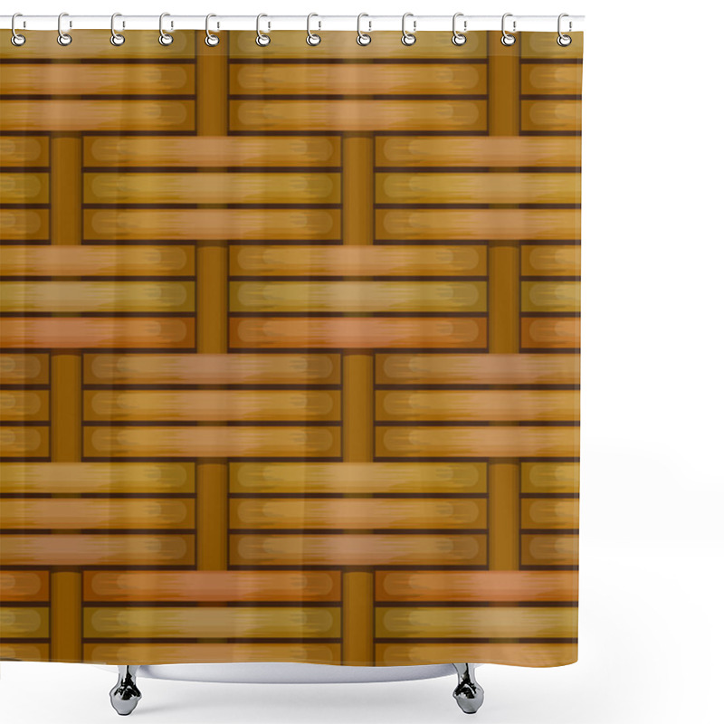 Personality  Wicker Basket Weaving Pattern Seamless Texture Shower Curtains