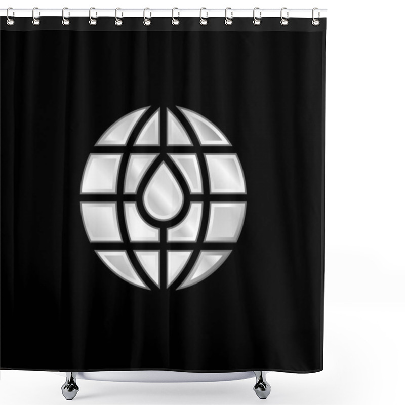 Personality  Blood Donation Silver Plated Metallic Icon Shower Curtains