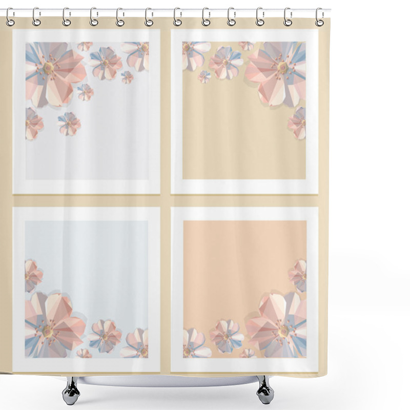 Personality  Four Beautiful Floral Backgrounds Shower Curtains