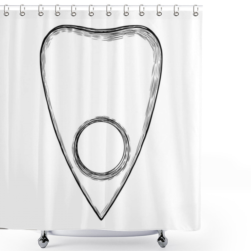 Personality  Hand Drawn Divination Board Planchette Isolated Blank. Stylized  Shower Curtains