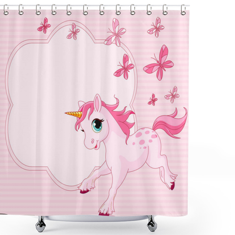 Personality  Baby Unicorn Place Card Shower Curtains