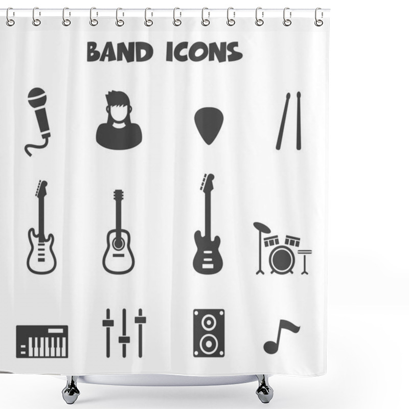 Personality  Band Icons Shower Curtains