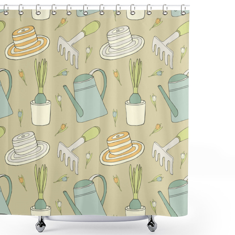 Personality  Spring Garden Seamless Pattern Shower Curtains