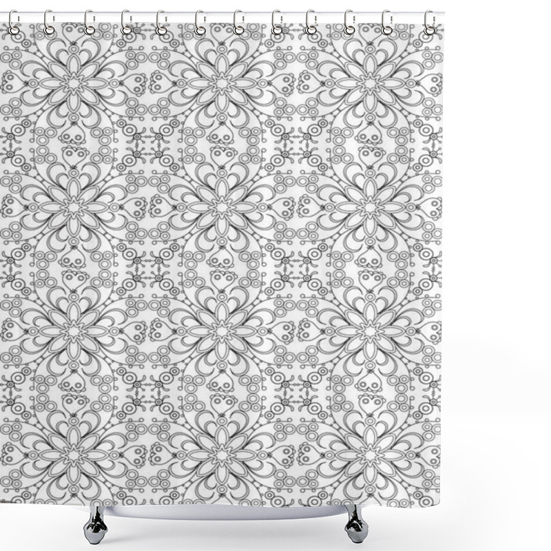 Personality  Flower Doodles Seamless Pattern_7 Shower Curtains