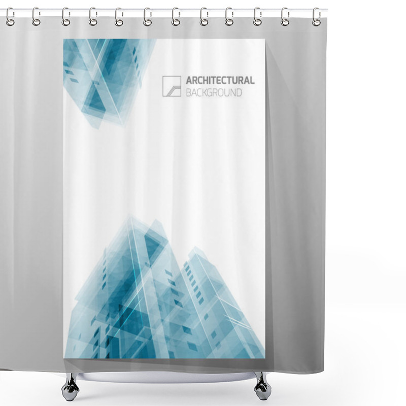 Personality  Abstract Architecture Background, Layout Brochure Template, Abstract Architecture Composition.  Geometric Design. Shower Curtains