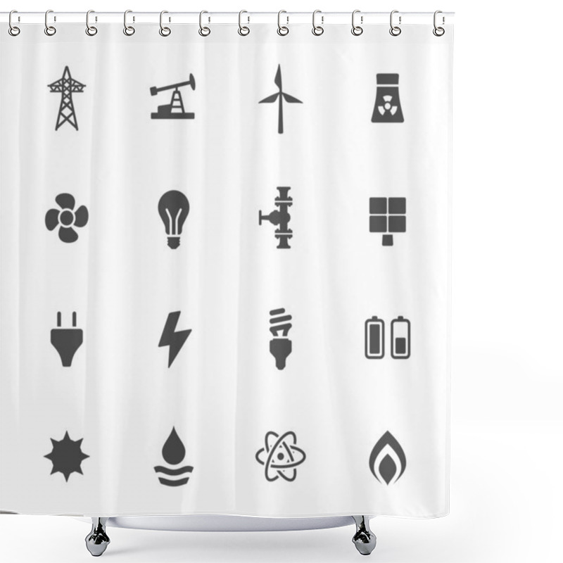 Personality  Energy Icon Set Shower Curtains