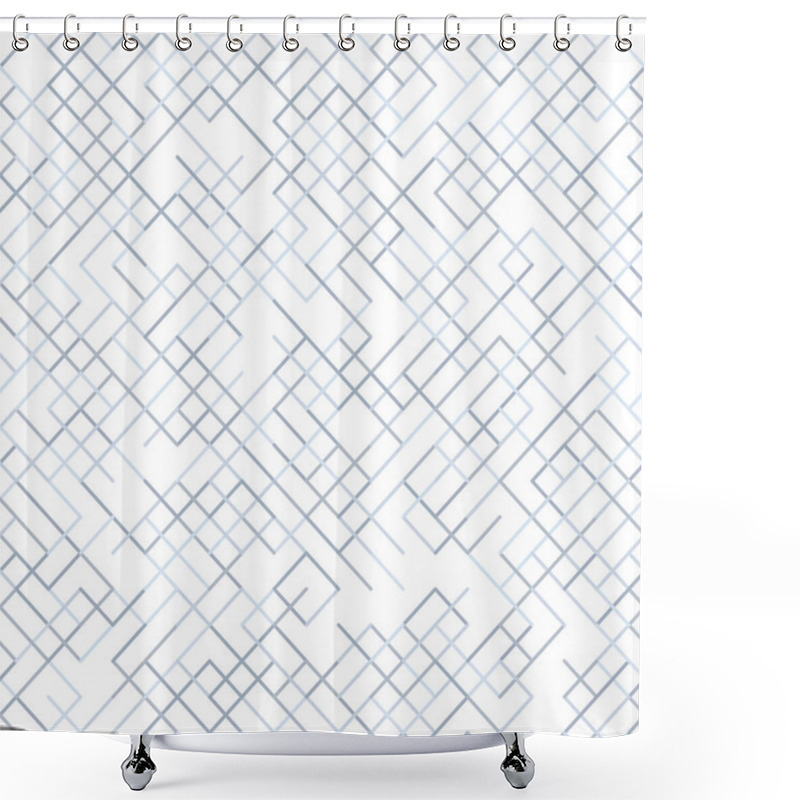 Personality  Light Grey On White Background Random Line Pattern Shower Curtains