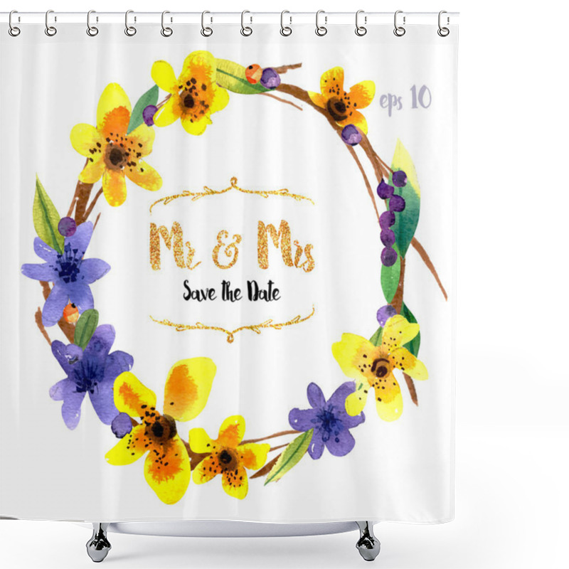 Personality  Collection Of Painted Flowers Shower Curtains