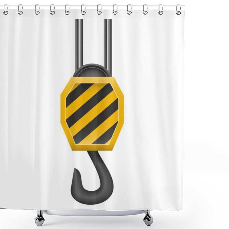 Personality  Hook A Crane For Lifting Goods Vector Illustration Shower Curtains