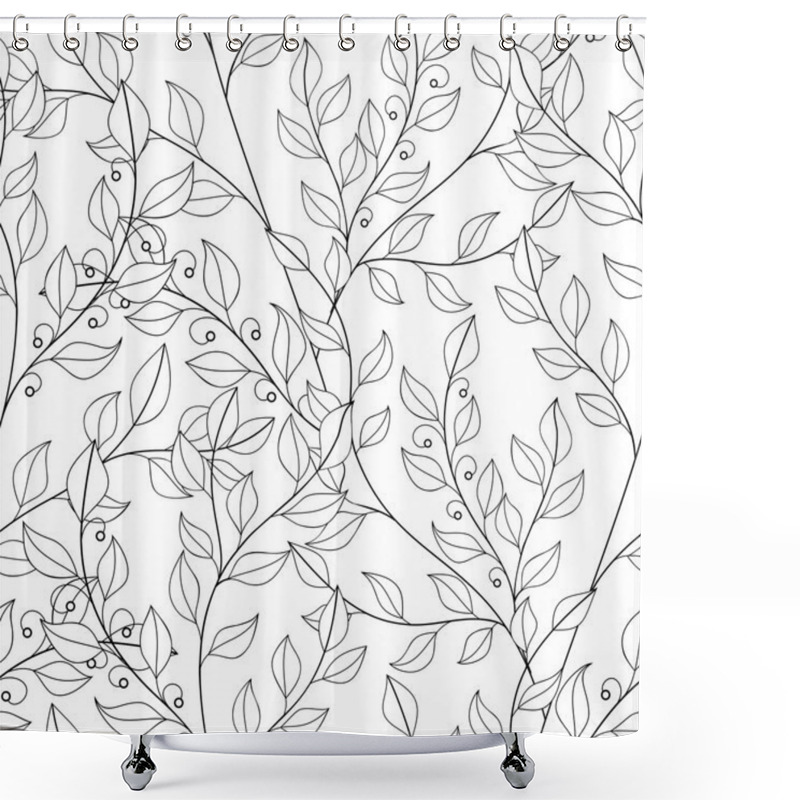 Personality  Abstract Floral Pattern, Branches, Leaves Shower Curtains