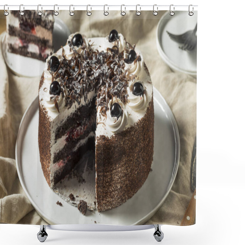 Personality  Sweet Homemade Black Forest Cake Ready To Eat Shower Curtains