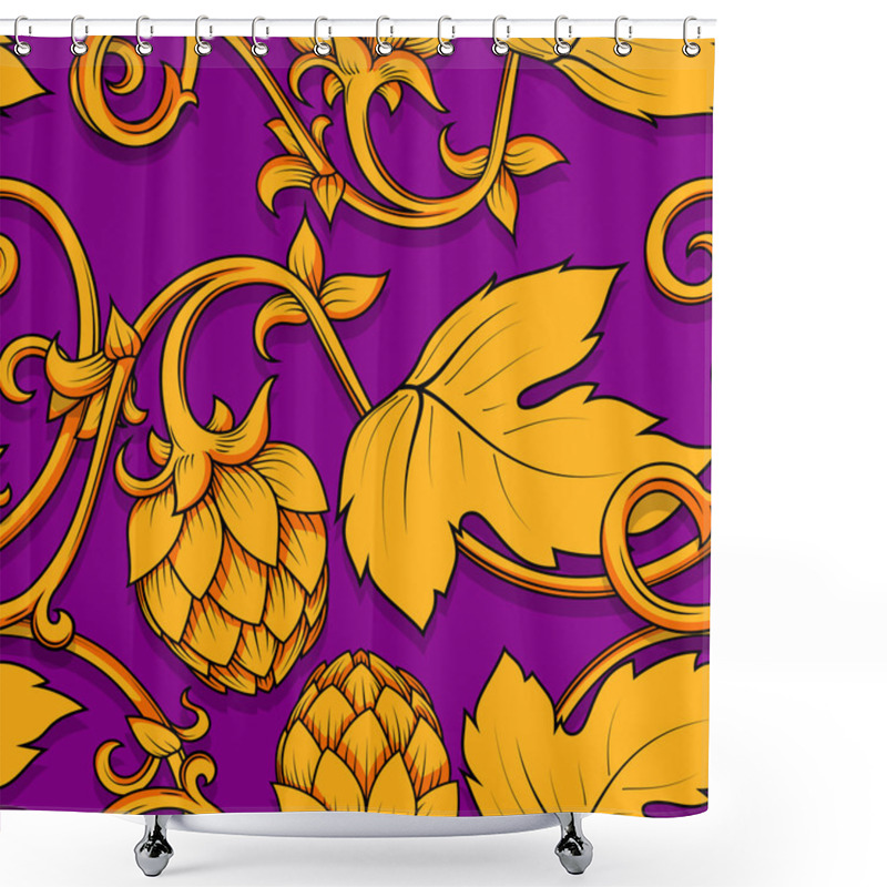 Personality  Hops Ornament Vector Illustration Shower Curtains