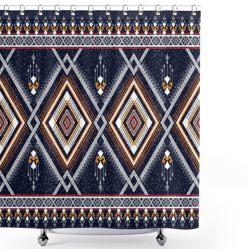 Personality  Geometric Ethnic Oriental Ikat Pattern Traditional Design For Background,carpet,wallpaper,clothing,wrapping,Batik,fabric,Vector Illustration.embroidery Style. Shower Curtains