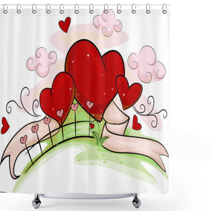 Personality  Valentine Hearts Shower Curtains