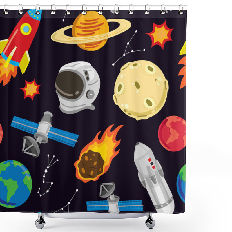 Personality  Space Seamless Background Shower Curtains