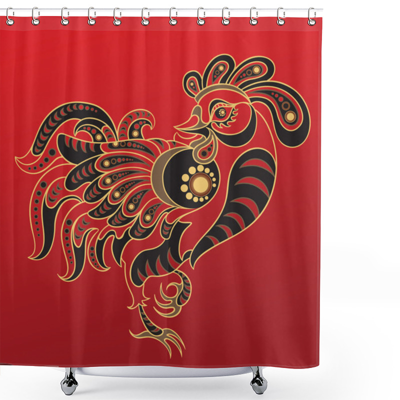 Personality  Year Of The Rooster. Chinese Horoscope Animal Sign Shower Curtains