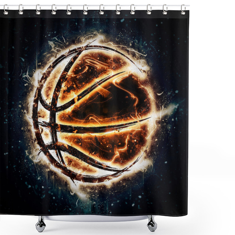 Personality  Burning Basketball Shower Curtains