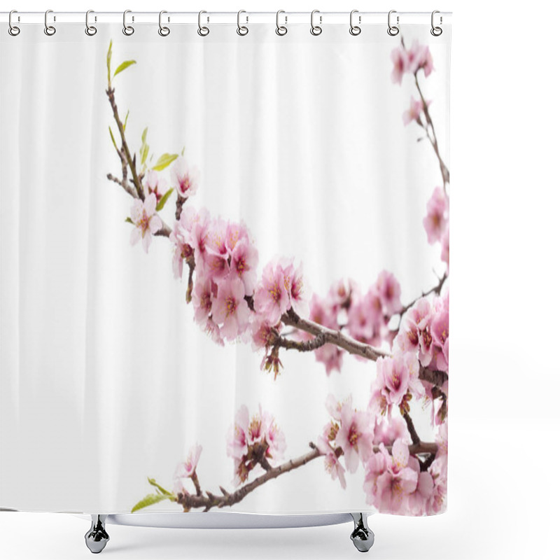 Personality  Flowering Almonds On White Shower Curtains