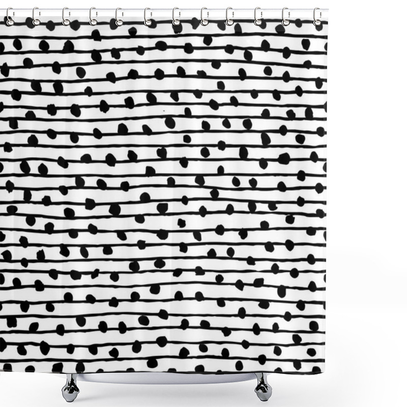 Personality  Irregular Dots Stripes Pattern Shower Curtains