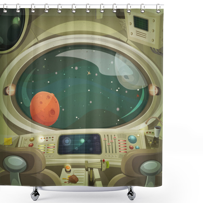 Personality  Spaceship Interior Shower Curtains