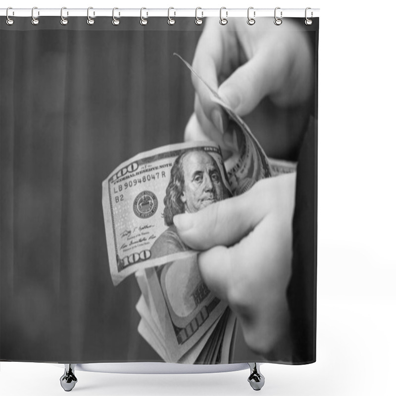 Personality  USD Money. United State Dollar Bill. US Money, Inflation And USD Currency Shower Curtains