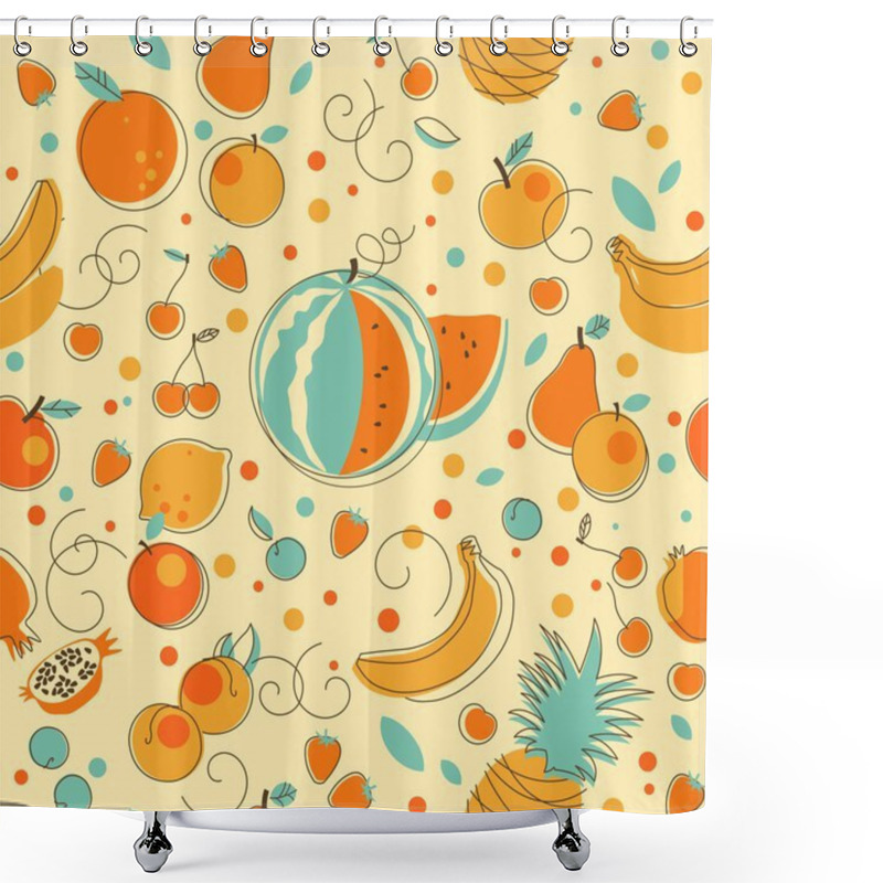 Personality  Fruit Seamless Background Shower Curtains