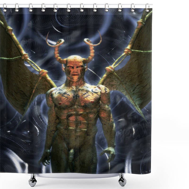 Personality  Demon Winged Shower Curtains