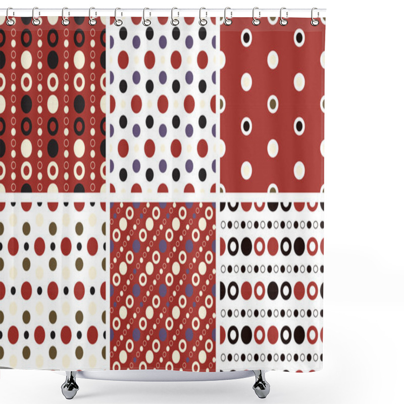 Personality  Vector Seamless Poka Dot Patterns Shower Curtains