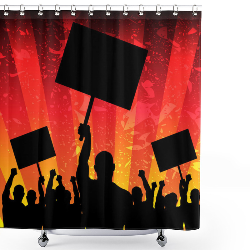 Personality  Riot With Grunge Background Shower Curtains