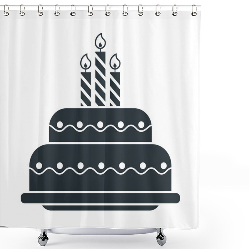 Personality  Birthday Cake Icon Shower Curtains