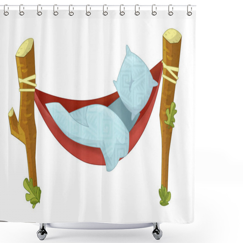 Personality  Cartoon Hammock With Pillow And Quilt Shower Curtains