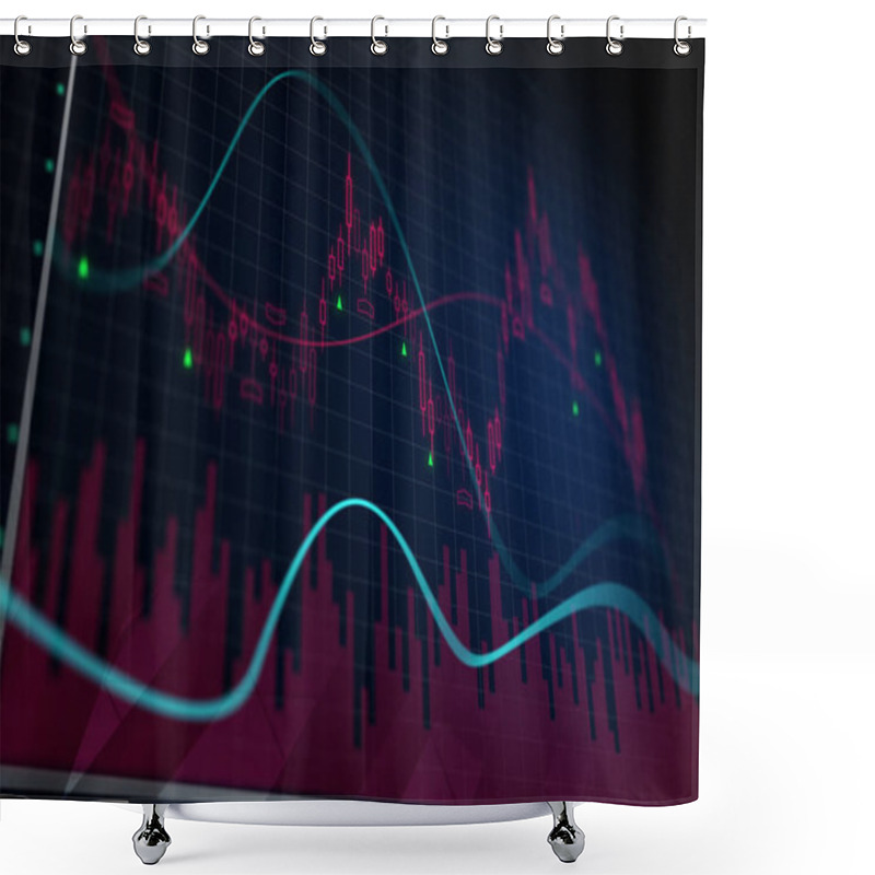 Personality  Forex Chart Background  Shower Curtains