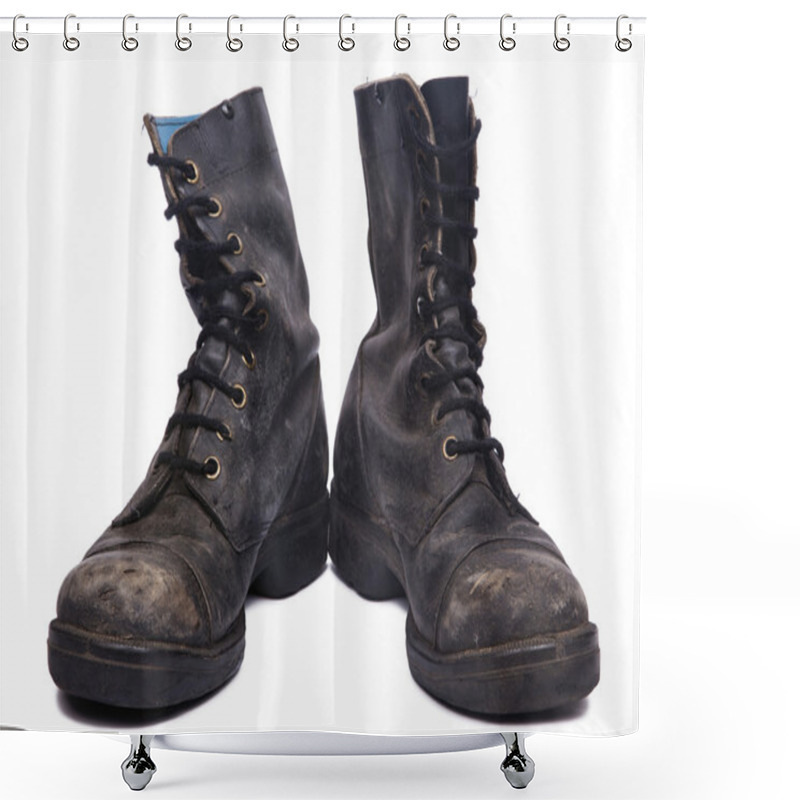 Personality  Isolated Used Army Boots - Frontal Shower Curtains