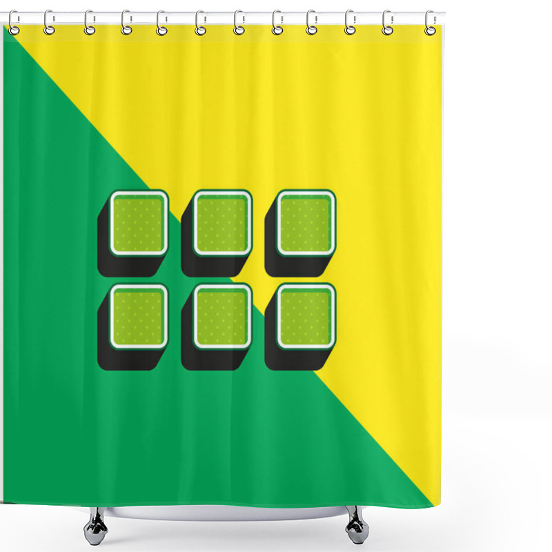 Personality  App Green And Yellow Modern 3d Vector Icon Logo Shower Curtains