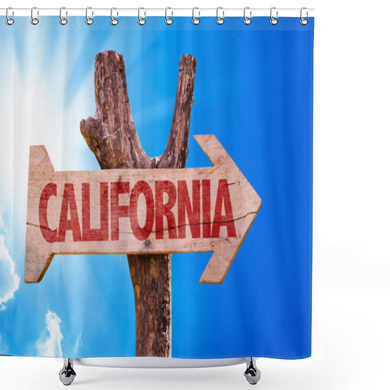 Personality  California Text Sign Shower Curtains