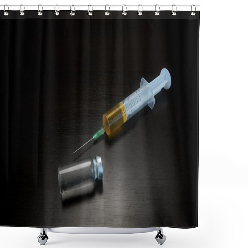 Personality  Medical Injection Syringe With Liquid And Transparent Ampule Shower Curtains