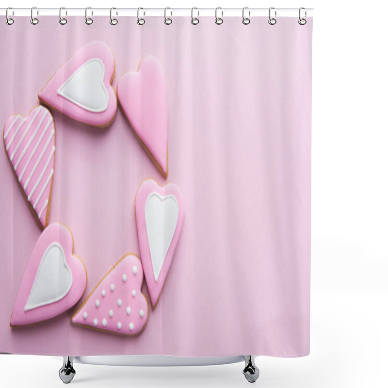 Personality  Handmade Cookies In Heart Shape  Shower Curtains