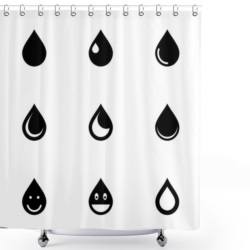 Personality  Vector Drop Icon Set Shower Curtains