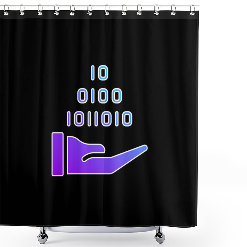 Personality  Binary Code Blue Gradient Vector Icon Shower Curtains