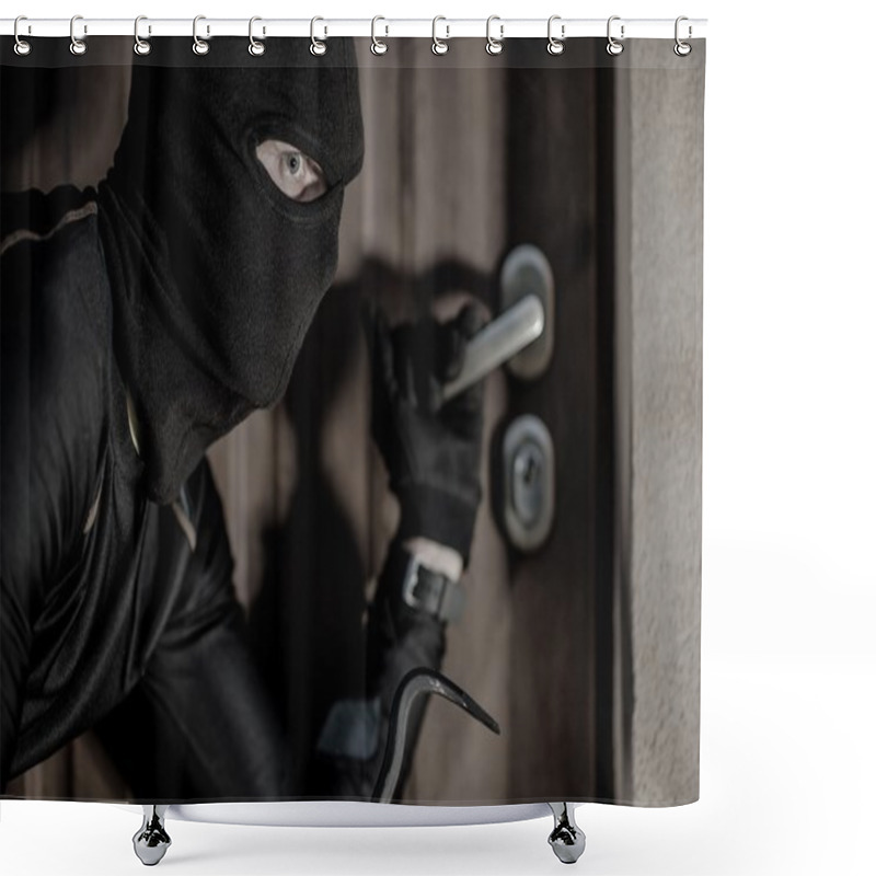 Personality  House Burglar In Mask Shower Curtains