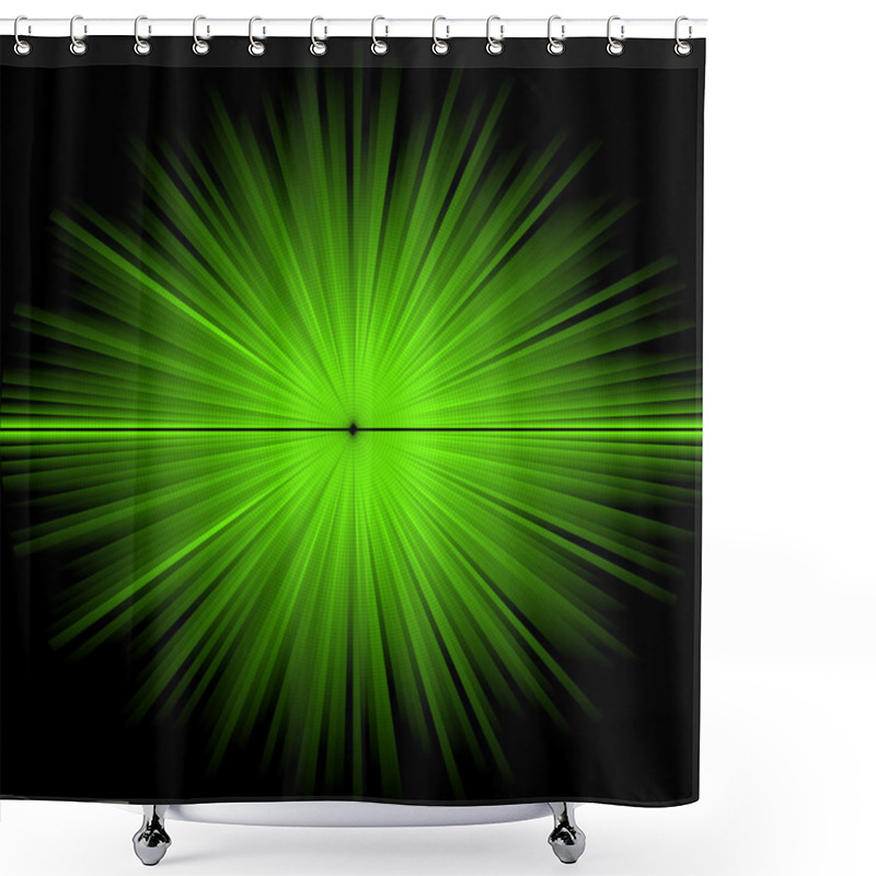 Personality  Abstract Green Cosmic Background Shower Curtains