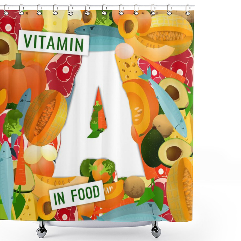 Personality  Vitamin A Background Shower Curtains