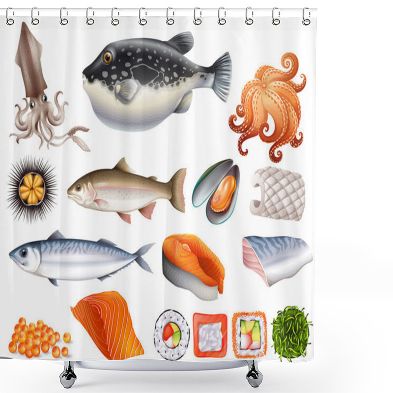 Personality  Seafood Shower Curtains