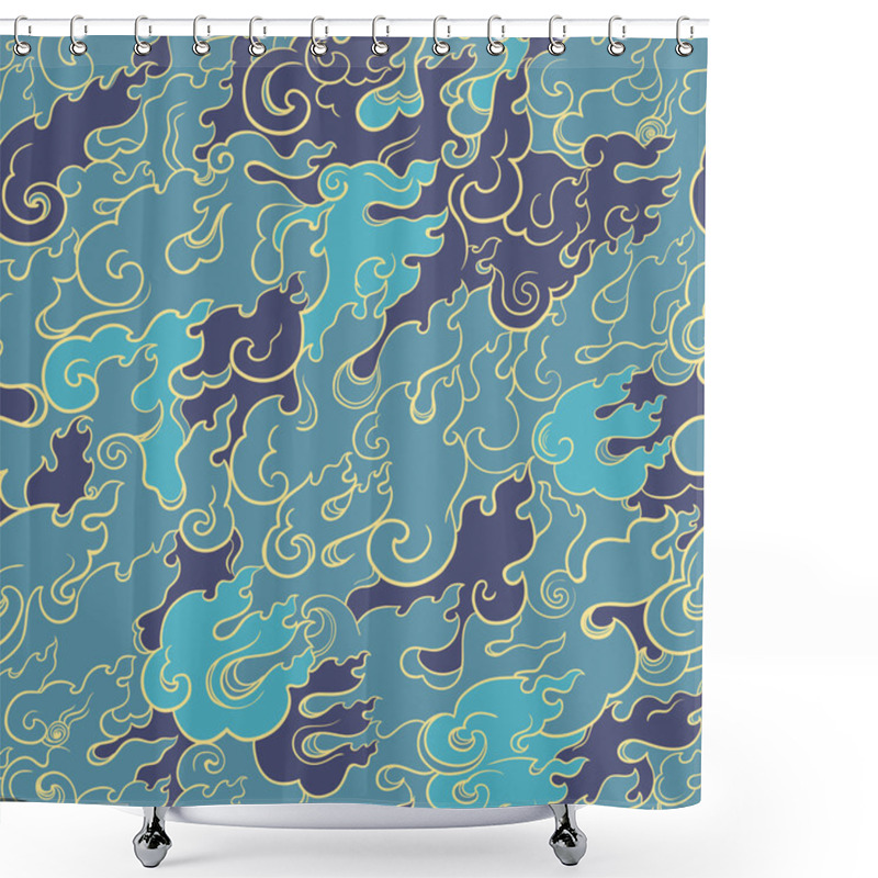 Personality  Abstract Fire Seamless Pattern Shower Curtains