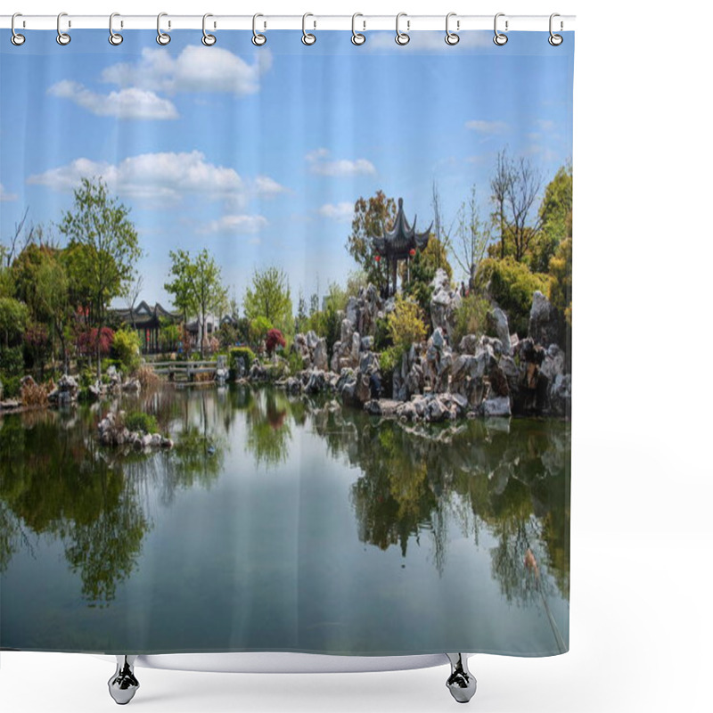 Personality  Suzhou Luzhi Ancient Town Jiangnan Cultural Park Shower Curtains