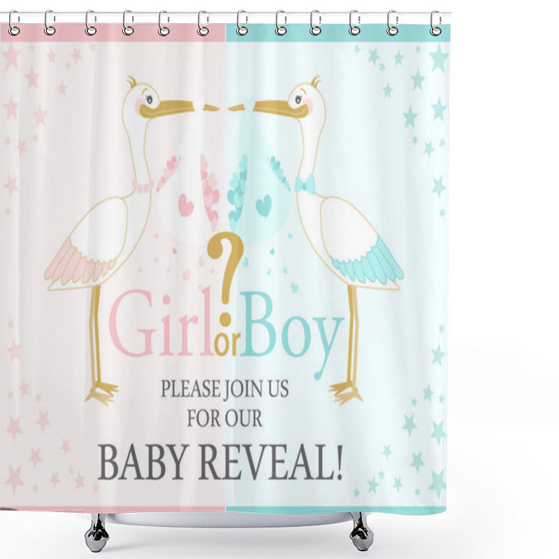 Personality  Baby Gender Reveal Party. Baby Shower Shower Curtains