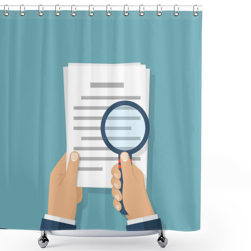 Personality  Magnifier And Paper Document Shower Curtains