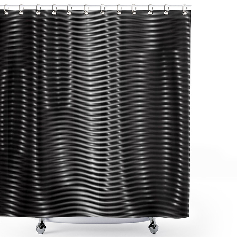 Personality  Dark Linear Abstract Background With Rounded Forms And Moire Effect.  Shower Curtains