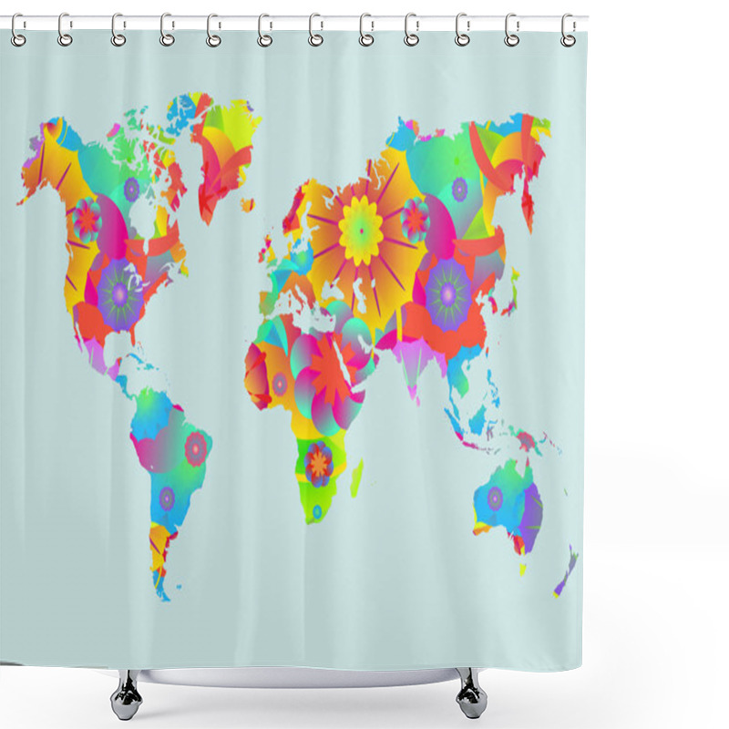 Personality  World Map Shower Curtains